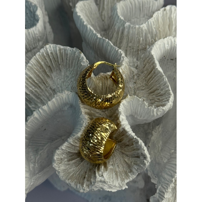 Aesthetic Italy 925 Sterling Silver Gold Plated Earrings Length 0.80 Inch