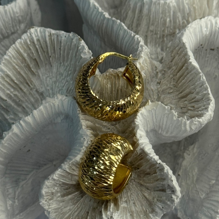 Aesthetic Italy 925 Sterling Silver Gold Plated Earrings Length 0.80 Inch