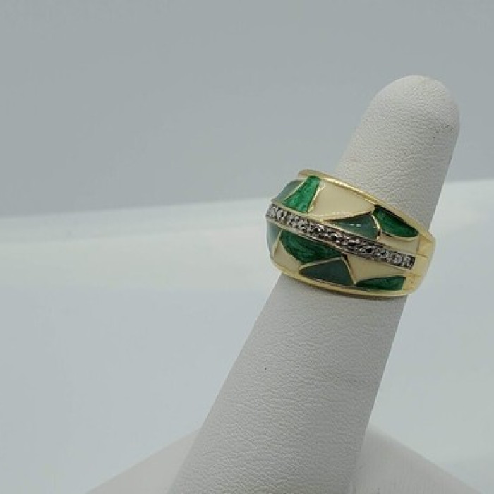 925 Sterling Silver Diamond Clear Ring Size 5