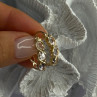 925 Sterling Silver Gold Plated White Topaz Earrings Length 0.90 Inch