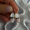 925 Sterling Silver Abalone & Marcasite Earrings Length 1.25 Inch