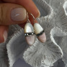 925 Sterling Silver Abalone & Marcasite Earrings Length 1.25 Inch