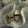 925 Sterling Silver Abalone & Marcasite Earrings Length 1.25 Inch