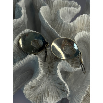 Vintage 925 Sterling Silver Onyx & Turquoise Earrings Length 1.90 Inch