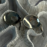 Vintage 925 Sterling Silver Onyx & Turquoise Earrings Length 1.90 Inch