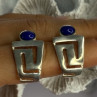 925 Sterling Silver Sodalite Earrings Length 1.05 Inch