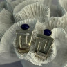 925 Sterling Silver Sodalite Earrings Length 1.05 Inch