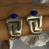 925 Sterling Silver Sodalite Earrings Length 1.05 Inch