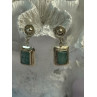 Vintage Beautiful 925 Sterling Silver Jade Earrings Length 1.20 Inch