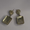 Vintage Beautiful 925 Sterling Silver Jade Earrings Length 1.20 Inch