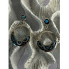 Vintage 925 Sterling Silver Turquoise Earrings Length 1.80 Inch
