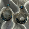 Vintage 925 Sterling Silver Turquoise Earrings Length 1.80 Inch