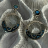Vintage 925 Sterling Silver Turquoise Earrings Length 1.80 Inch