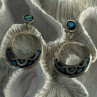 Vintage 925 Sterling Silver Turquoise Earrings Length 1.80 Inch
