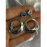 Vintage 925 Sterling Silver Turquoise Earrings Length 1.80 Inch