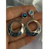 Vintage 925 Sterling Silver Turquoise Earrings Length 1.80 Inch