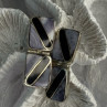Vintage 925 Sterling Silver Agate & Onyx Earrings Length 1.50 Inch