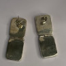Vintage 925 Sterling Silver Agate & Onyx Earrings Length 1.50 Inch