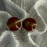 925 Sterling Silver Carnelian Earrings Length 0.70 Inch