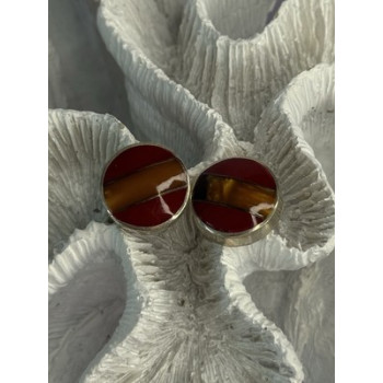 925 Sterling Silver Carnelian Earrings Length 0.70 Inch