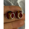 925 Sterling Silver Carnelian Earrings Length 0.70 Inch