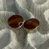 925 Sterling Silver Carnelian Earrings Length 0.70 Inch