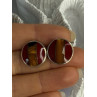 925 Sterling Silver Carnelian Earrings Length 0.70 Inch