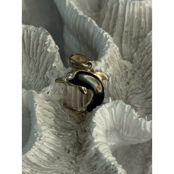 925 Sterling Silver Abalone Dolphin Pendant Length 0.90 Inch