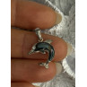 925 Sterling Silver Abalone Dolphin Pendant Length 0.90 Inch