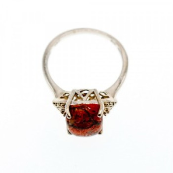 Vintage 925 Sterling Silver Jasper Ring Size 6.5
