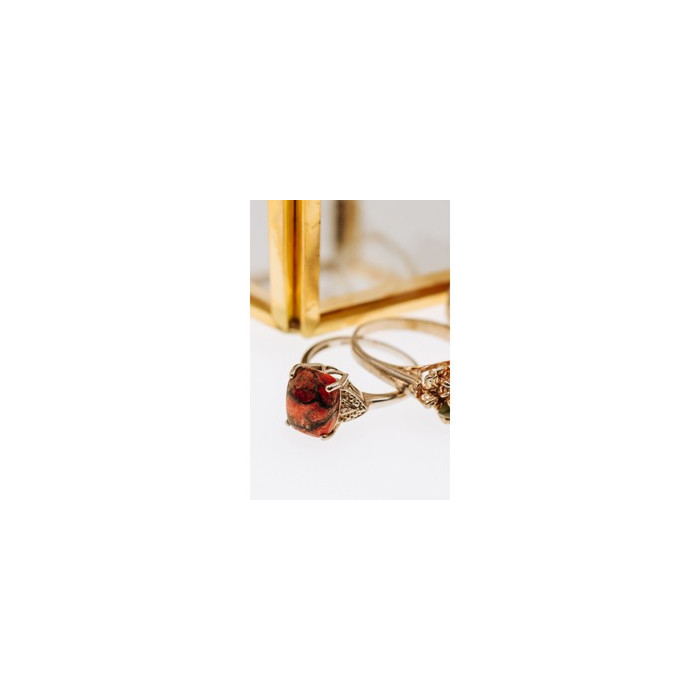 Vintage 925 Sterling Silver Jasper Ring Size 6.5