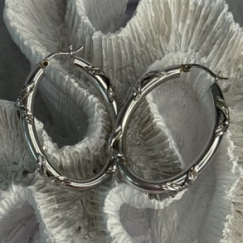 Classy 925 Sterling Silver Earrings Length 1.60 Inch