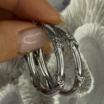 Classy 925 Sterling Silver Earrings Length 1.60 Inch