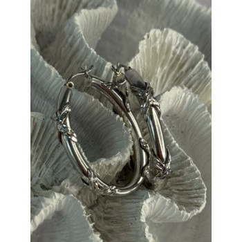 Classy 925 Sterling Silver Earrings Length 1.60 Inch