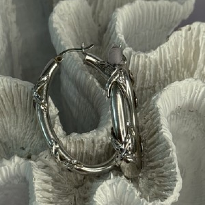 Classy 925 Sterling Silver Earrings Length 1.60 Inch