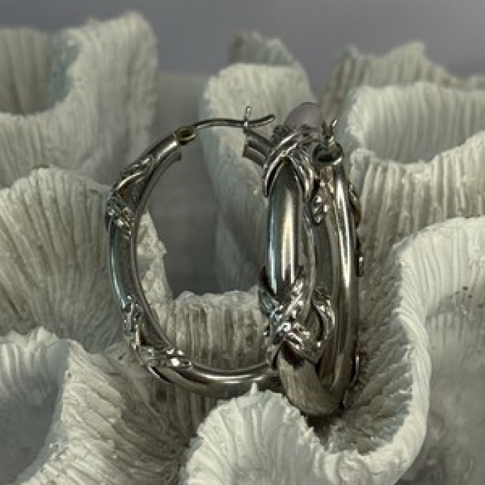 Classy 925 Sterling Silver Earrings Length 1.60 Inch