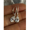 Shiny 925 Sterling Silver CZ Earrings Length 1 Inch