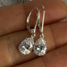 Shiny 925 Sterling Silver CZ Earrings Length 1 Inch