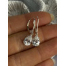 Shiny 925 Sterling Silver CZ Earrings Length 1 Inch