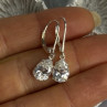 Shiny 925 Sterling Silver CZ Earrings Length 1 Inch