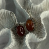 Vintage 925 Sterling Silver Carnelian Earrings Length 1.20 Inch