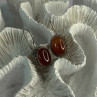 Vintage 925 Sterling Silver Carnelian Earrings Length 1.20 Inch