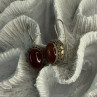 Vintage 925 Sterling Silver Carnelian Earrings Length 1.20 Inch