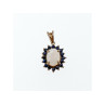 925 Sterling Silver Opal & Sapphires Pendant