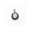 925 Sterling Silver Opal & Sapphires Pendant