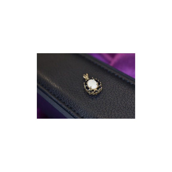 925 Sterling Silver Opal & Sapphires Pendant