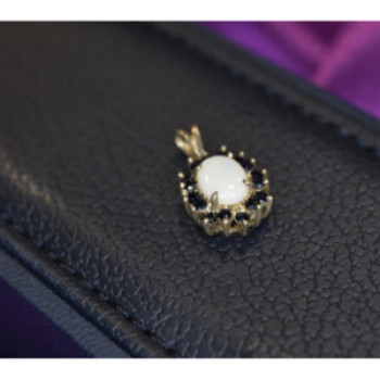 925 Sterling Silver Opal & Sapphires Pendant