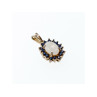 925 Sterling Silver Opal & Sapphires Pendant