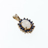 925 Sterling Silver Opal & Sapphires Pendant