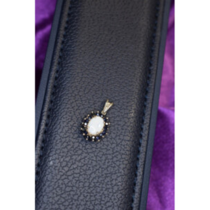 925 Sterling Silver Opal & Sapphires Pendant